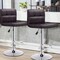 Set of 2 PU Leather Swivel Bar Stools Adjustable Height Chromed Steel Frame
